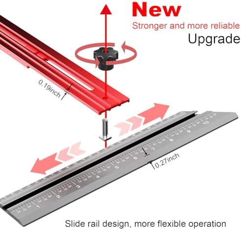 Stair Tread Template Tool – Stair Tread Gauge Jig, Aluminum Alloy Measuring and Scribe Tool for Accurate Angle, Depth, and Length Measurement of Stairs, Risers, and Partitions
