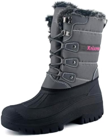 Knixmax Women's Waterproof Mid-Calf Winter Snow Boots US 6-11