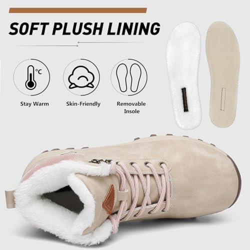 Mishansha Snow Boots for Women Warm Winter Hiking Boots Size 5.5-10.5