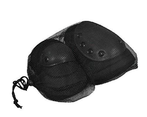 Tactical Knee Pad Elbow Pad Set Airsoft Knee Elbow Protective Pads Combat Paintball Skate Outdoor Sports Safety Guard Gear (Black, M, 4pcs Set)