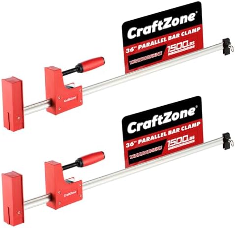 2-Pack 36" Parallel Clamps Bar Clamps for Woodworking F Bar Clamp with 1500 lbs Load Limit 3-7/8" Throat Depth High-Precision Carbon Steel Wood Clamps for Woodworking Metal Working