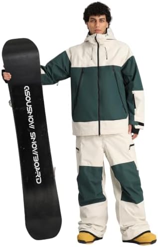 GSOU SNOW Snowboard Jacket Womens Men Baggy Ski Jacket Waterproof Insulated
