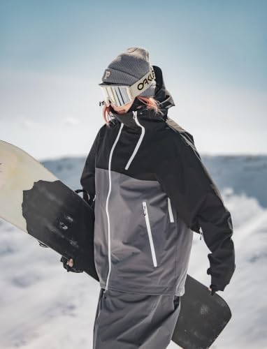 GSOU SNOW Mens Womens Baggy Snowboard Jacket Asym-Zip Ski Jacket