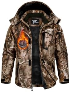 Yufawow Men Winter Jacket Skiing Jacket Insulated Fleece Lined Waterproof Windbreaker for Snowboard Hiking Camping ATV Outdoor Work