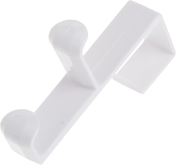iDesign Over Door Double Hook for Closet, Bathroom, or Dorm, Small Over-the-Door Hanger, White