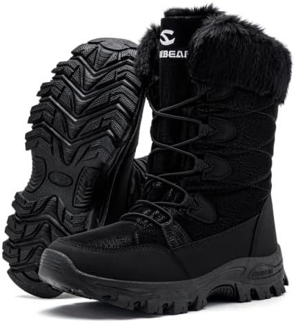 HOBIBEAR Kids Winter Snow Boots Waterproof Outdoor Warm Faux Fur Lined Shoes