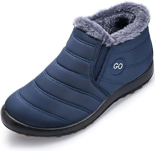 HARENCE Snow Boots for Women Winter Boot with Comfortable Warm Fur Lined Ankle Booties Outdoor Slip On Waterproof Short Boots
