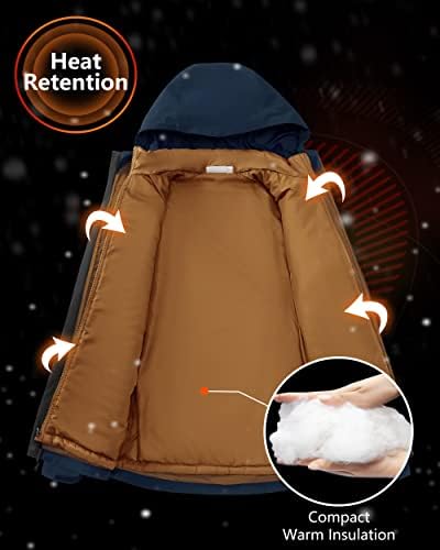 33,000ft Men's Hooded Waterproof 3 in 1 Snow Ski Jacket Winter Puffer Coat