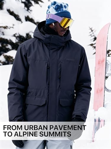 Men's Winter Waterproof Ski Snow Jacket with Hood