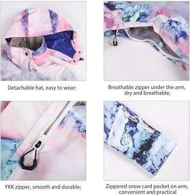 GSOU SNOW Women's Ski Jacket and Pants Set Snowboard Suit Waterproof