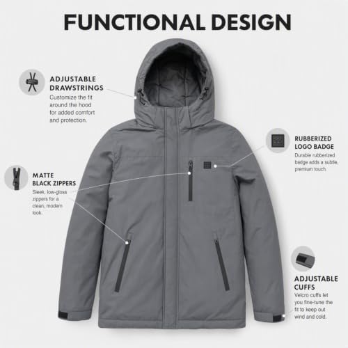 Billabong Ski Jacket Men - Waterproof Shell, Hooded Warm Winter Snow Coat