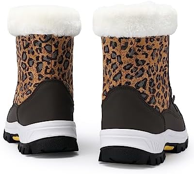 COOJOY Womens Waterproof Winter Snow Boots Warm Shoes Furry Mid Calf Lightweight Walking Hiking Booties
