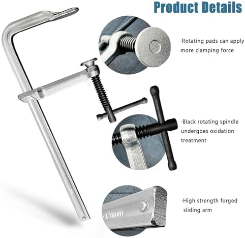 Heavy-Duty 12-Inch F-Clamps, 2-Pack, 550 Lbs Forged Alloy Steel