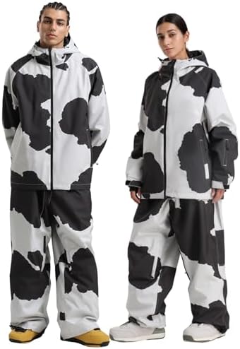 GSOU SNOW Mens Womens Snow Ski Jacket Baggy Snowboard Waterproof Insulated