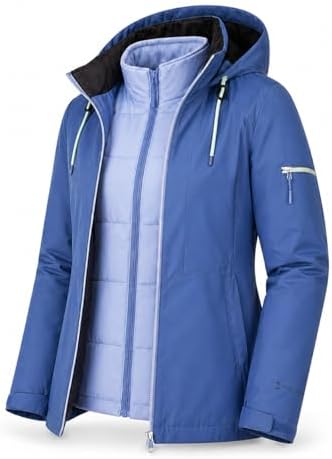 Free Country Women's 3 in 1 Ski Winter Jacket Warm Insulated Lined Coat