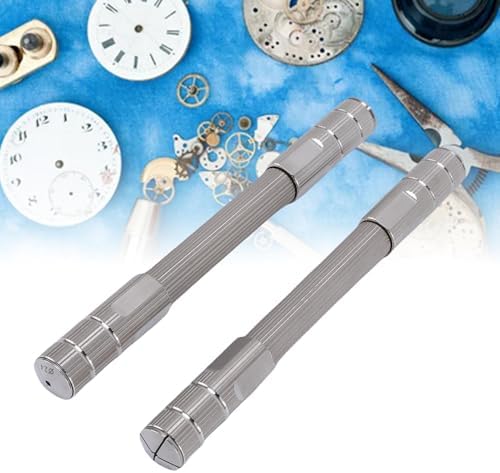 Stainless Steel Double Ended Pin Vise, Manual Hand Drill for Watch Repair, Jewelry Making, DIY Craft Tool with Ergonomic Textured Surface