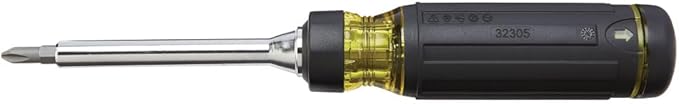 Klein Tools 32305 Multi-bit Ratcheting Screwdriver, 15-in-1 Tool with Phillips, Slotted, Square, Torx and Combo Bits and 1/4-Inch Nut Driver