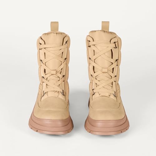 Amazon Essentials Women's Lace Up Puffer Snow Boots with Chunky Heel