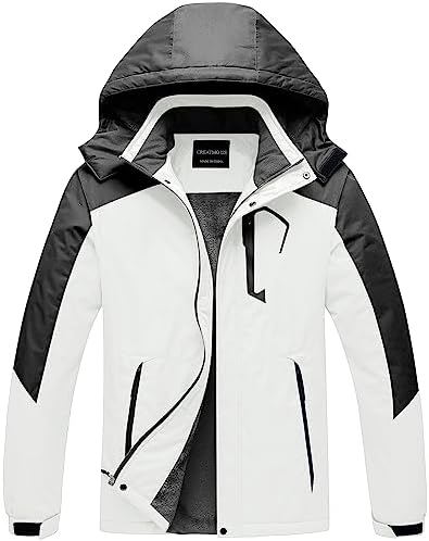 Men's Mountain Waterproof Ski Jacket - Windproof Snowboarding Warm Winter Coat Raincoat