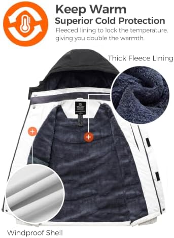 Wantdo Men's Ski Jacket Waterproof Warm Winter Snow Coat Snowboard Jacket