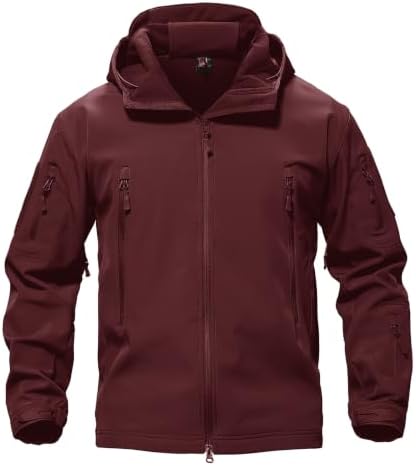 TACVASEN Men's Fleece Softshell Jacket Waterproof Winter Tactical Hooded