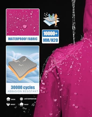 Pionner Camp Womens Ski Jacket Snow Coat Waterproof Baggy Anorak Snowboard Hoodie Insulated Pullover Winter Sports Mountain