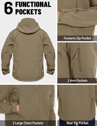 MAGCOMSEN Men's Jackets Tactical Winter Waterproof Softshell Rain Coat