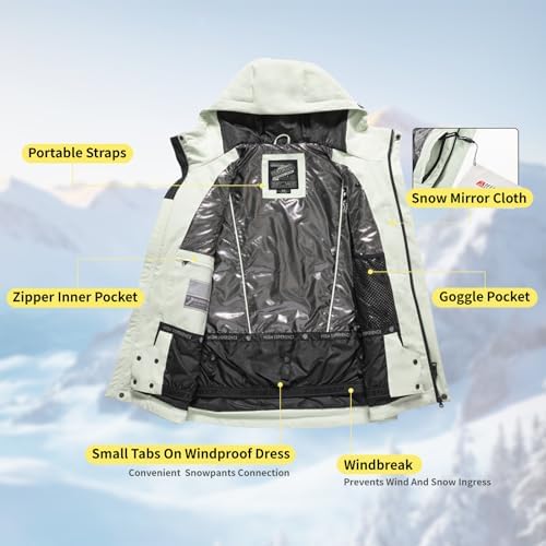Womens Mens Snowboard Jacket Baggy Snow Ski Coat with Hood
