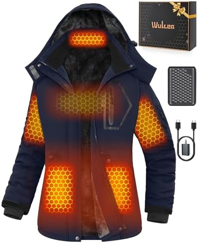 Wulcea Graphene Heated Jacket For Women 12V 18400mAh Fast Charge With Large Capacity