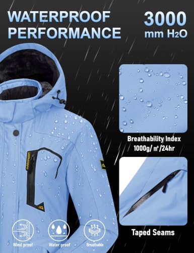 MAGCOMSEN Winter Coats for Women Ski Jackets Snow Waterproof Warm Rain Coat