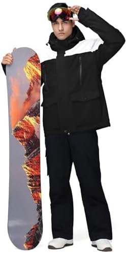 Men's Jacket and Pants Set Insulated Waterproof Waterproof Snowboard Snowsuits for Snow Sport