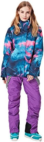 Women's Ski Jackets and Pants Set Windproof Waterproof Insulated Snowsuit Winter Warm Snowboarding Snow Coat