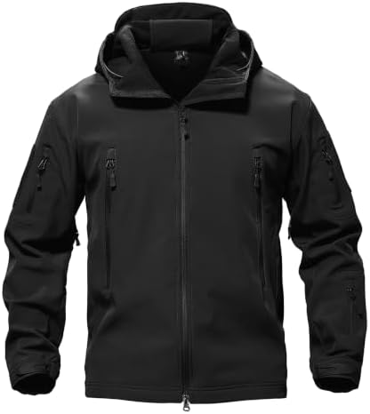 TACVASEN Men's Fleece Softshell Jacket Waterproof Winter Tactical Hooded