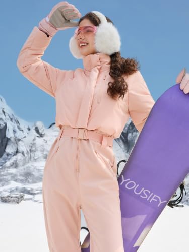 Womens Onesie Ski Suit Insulated Jumpsuit Winter Outdoor Snowsuits