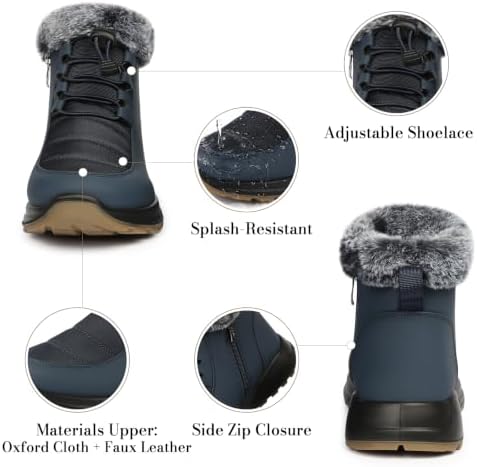 Waterproof Winter Boots For Women: Faux Fur Lined Side Zip Booties