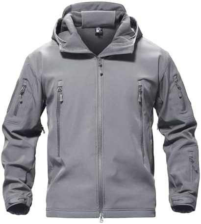 TACVASEN Men's Fleece Softshell Jacket Waterproof Winter Tactical Hooded