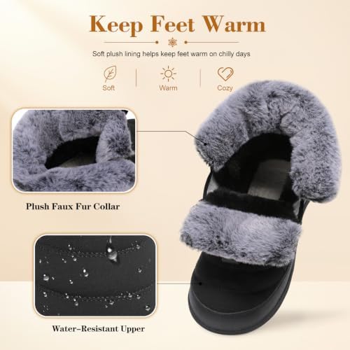 LeIsfIt Women's Winter Boots Faux Fur Lined Warm Ankle Booties