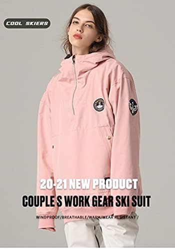 SEARIPE Womens Ski Jacket Mens Snow Jacket Waterproof Winter Snow Coat Couples Pullover Snowboard Hooded