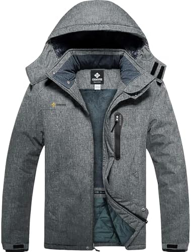 GEMYSE Men's Winter Ski Jacket Waterproof Snow Coat with Detachable Hood