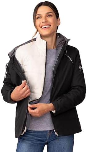 Free Country Women's 3 in 1 Ski Winter Jacket Warm Insulated Lined Coat