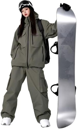 Women's Snow Snowboard Suits Insulated Snowsuits Baggy Ski Jacket and Pants