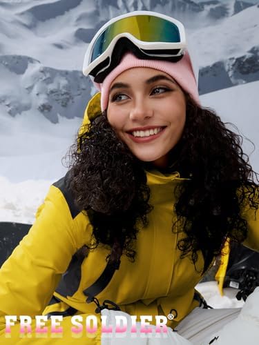 FREE SOLDIER Women's Waterproof Ski Snow Jacket Warm Fleece Lined Winter Rain Jacket with Hood Fully Taped Seams