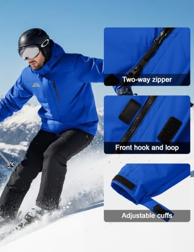 MAGCOMSEN Men's Winter Ski Jacket Waterproof Snow Fleece Lined Warm Coats
