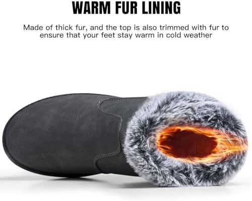 SHIBEVER Winter Snow Boots for Women: Waterproof Ankle Warm Fur Lined Boot