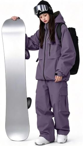 Women's Snow Snowboard Suits Insulated Snowsuits Baggy Ski Jacket and Pants