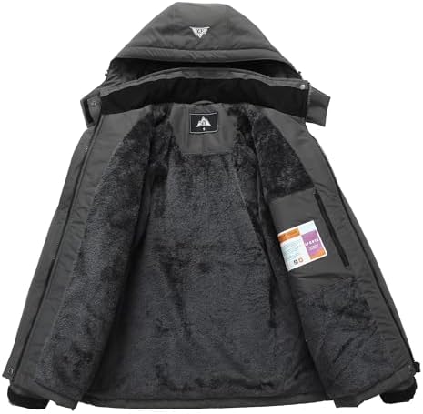 MOERDENG Women's Warm Winter Ski Coat Waterproof Snowboarding Jacket