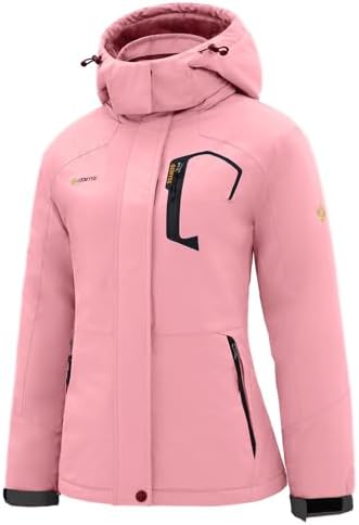 GEMYSE Women's Waterproof Ski Jacket Warm Winter Coat with Detachable Hood