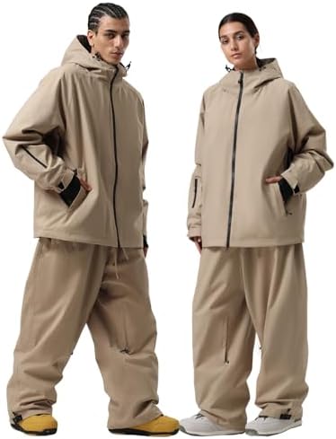 GSOU SNOW Mens Womens Snow Ski Jacket Baggy Snowboard Waterproof Insulated