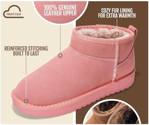 Project Cloud 100% Genuine Leather Womens Boots Ankle Boots for Women Shoes