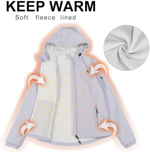 33,000ft Women's Softshell Jacket Waterproof Hooded Fleece Lined Rain Coat